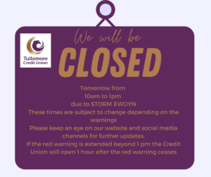 We will be closed